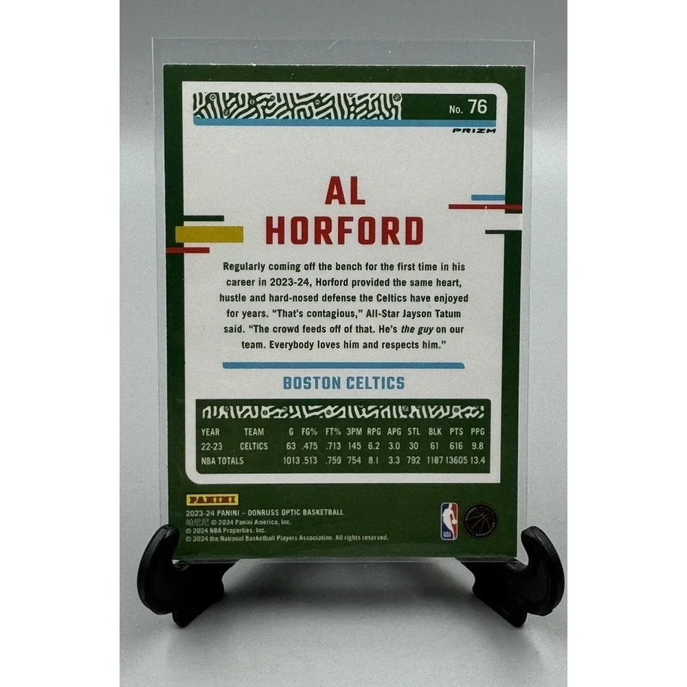 Al Horford 2023-24 Donruss Optic Purple‎ Shock #76 Boston Celtics